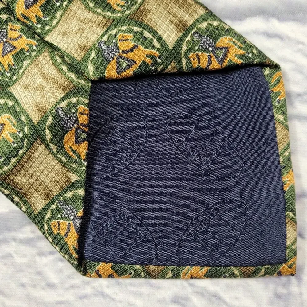 Dunhill Medieval Knight on Horse Medallion Silk Tie